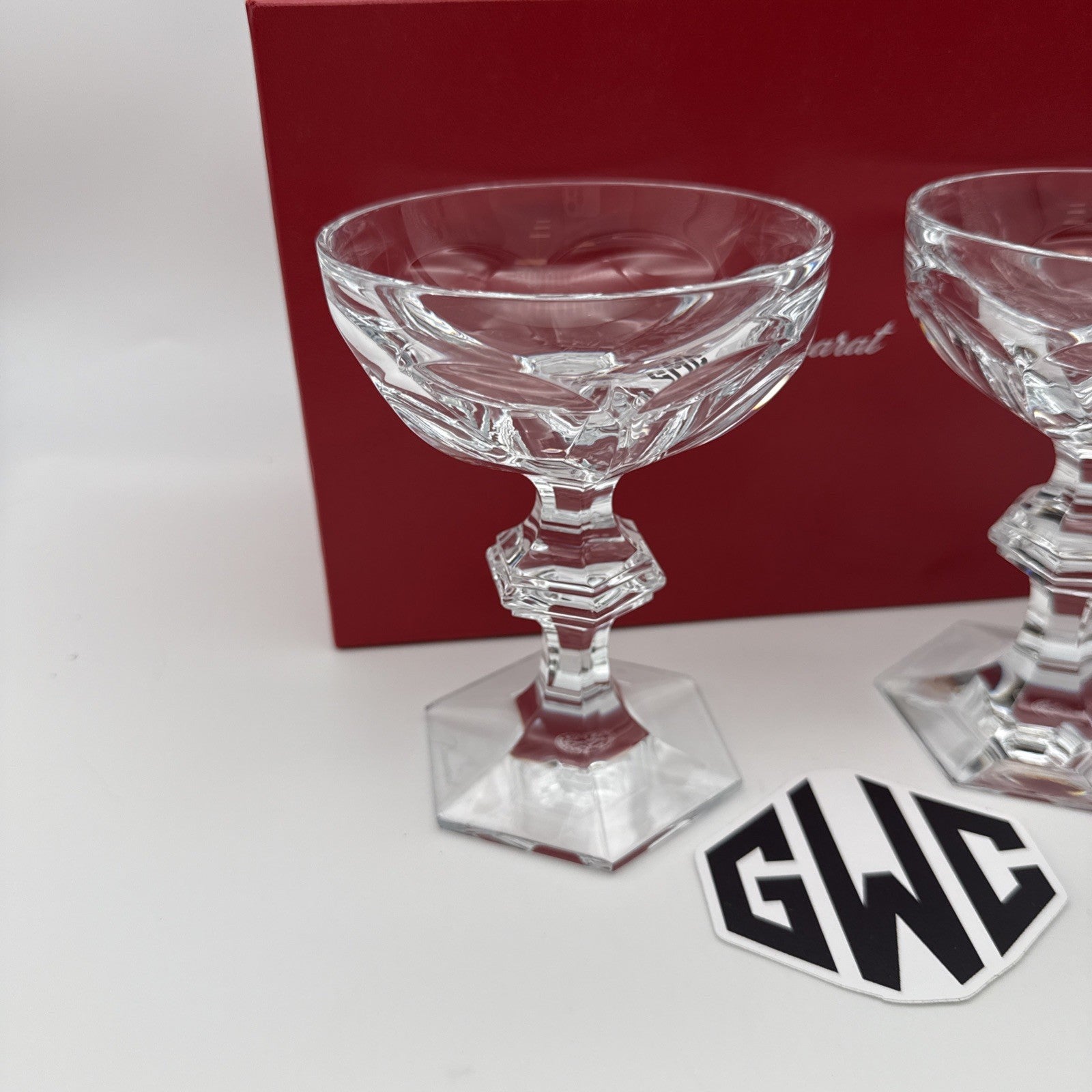 Baccarat Harcourt 1841 Coupes Clear Crystal 2 Piece New In Box 2811798 Sealed
