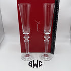 Baccarat Mille Nuits Flutissimo Champagne Flute Clear Crystal 2 PCs NIB 2810597