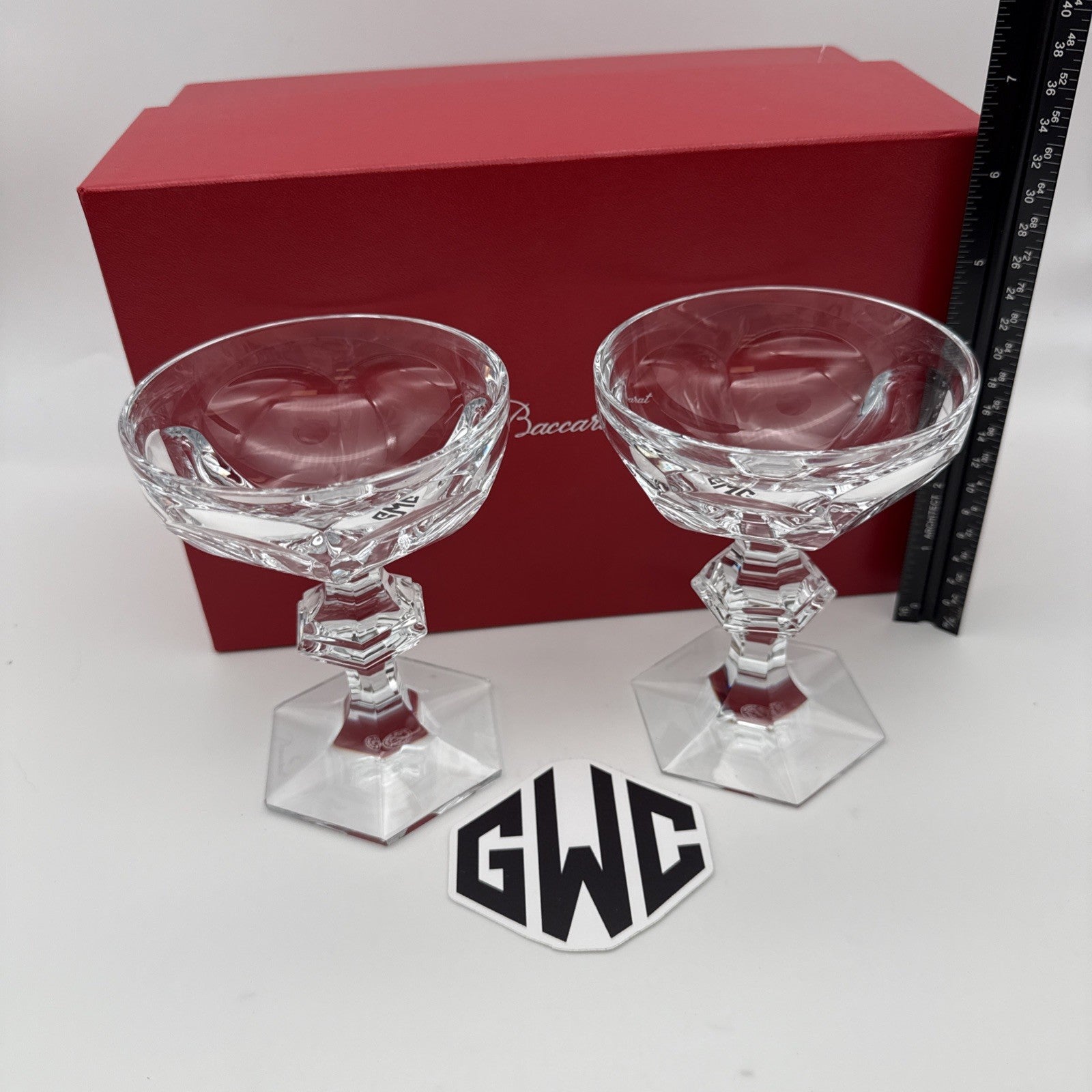 Baccarat Harcourt 1841 Coupes Clear Crystal 2 Piece New In Box 2811798 Sealed