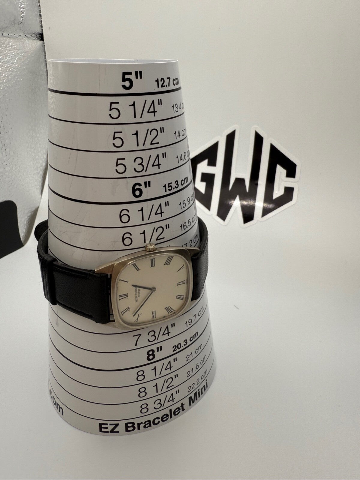 Patek Philippe Ellipse 3566G 18K White Gold Leather Strap White Dial 28mm