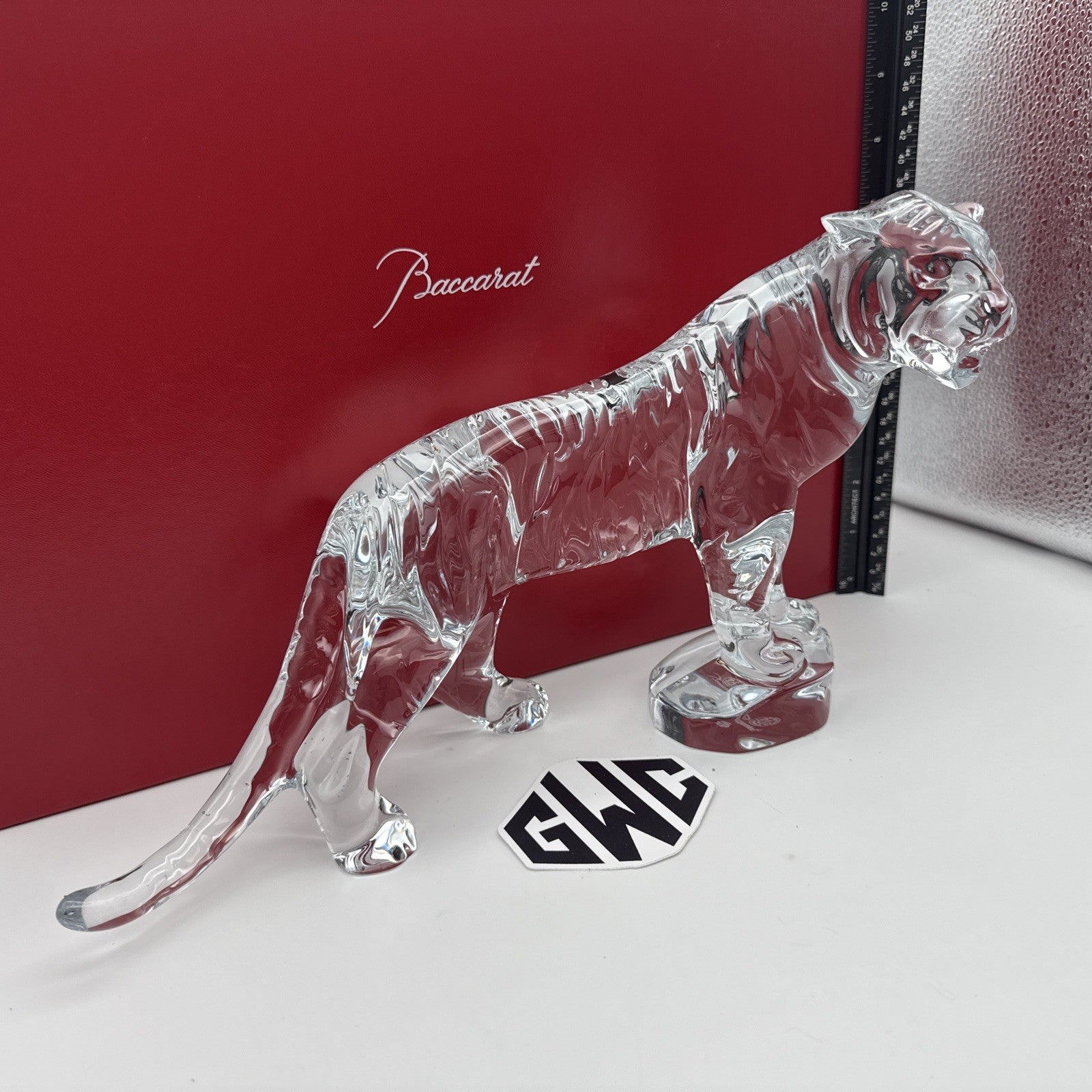 Baccarat Roaring Bengal Sculpture Clear Crystal Figurine 2814562 New In Box