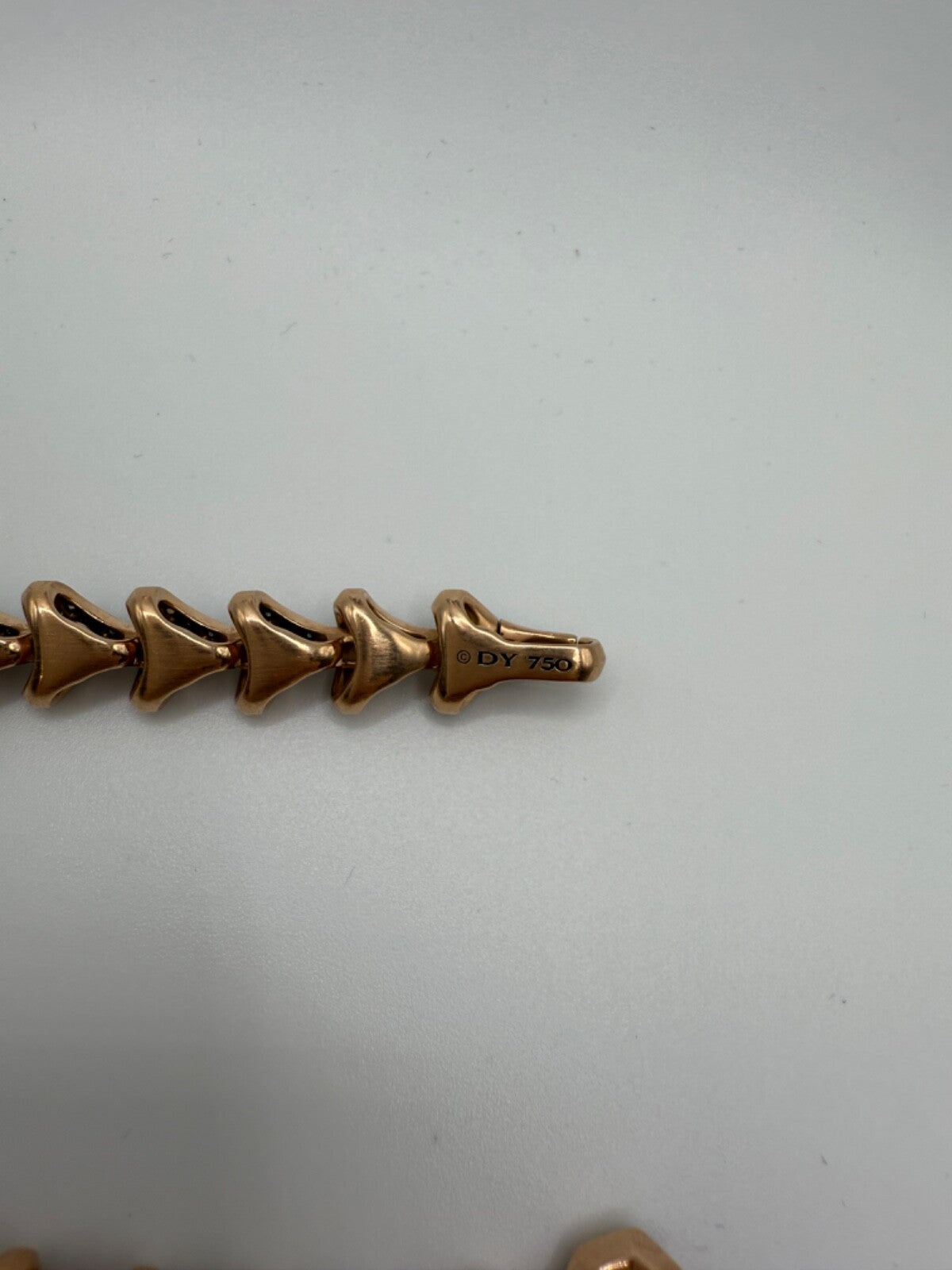 $14500 David Yurman Armory 18k Rose Gold Pave Cognac Diamond 9.5mm Link Bracelet
