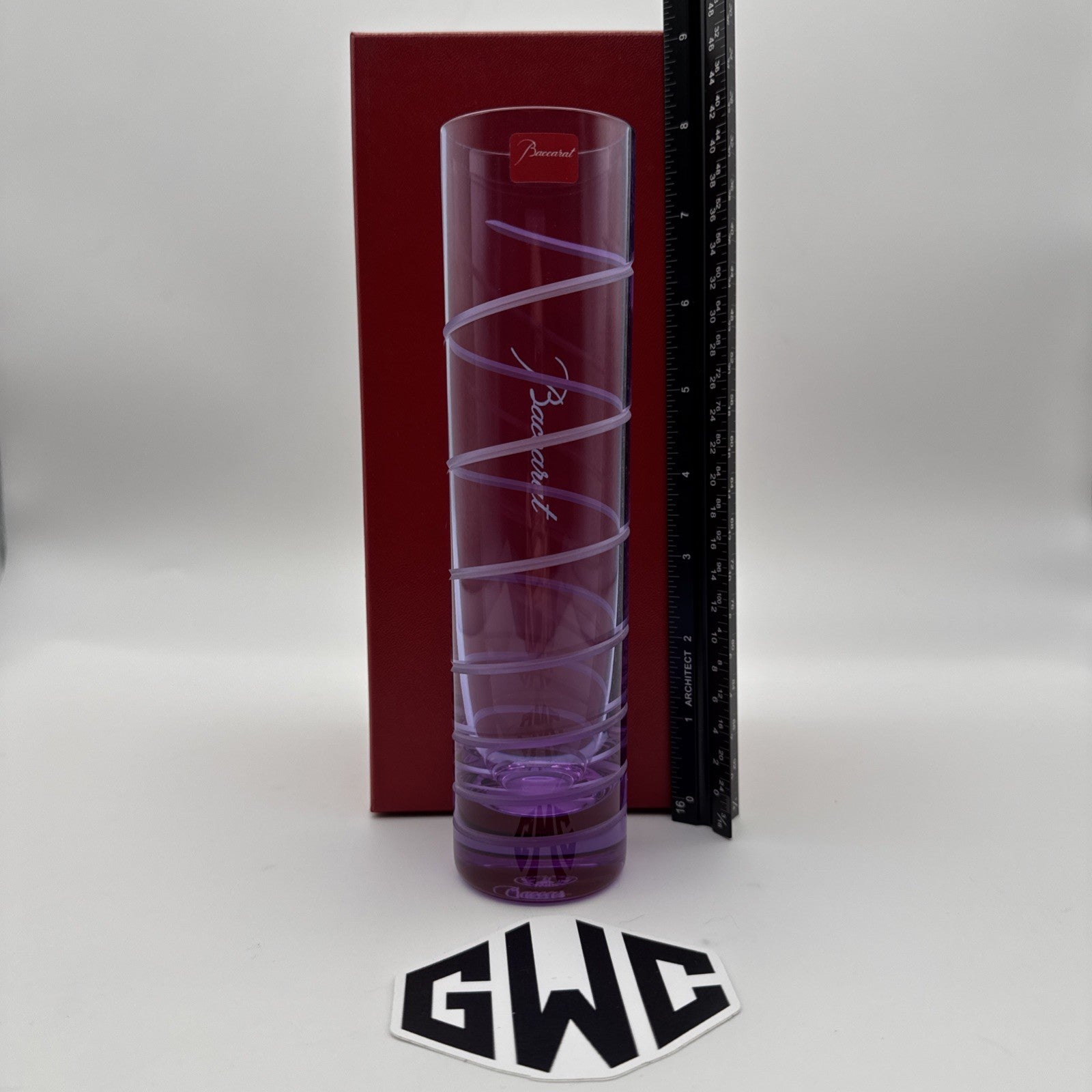 Baccarat Orgue Spirale Flower Vase Parma Violet Crystal New 2105685