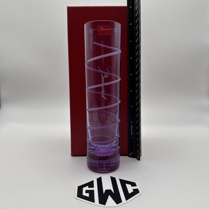 Baccarat Orgue Spirale Flower Vase Parma Violet Crystal New 2105685