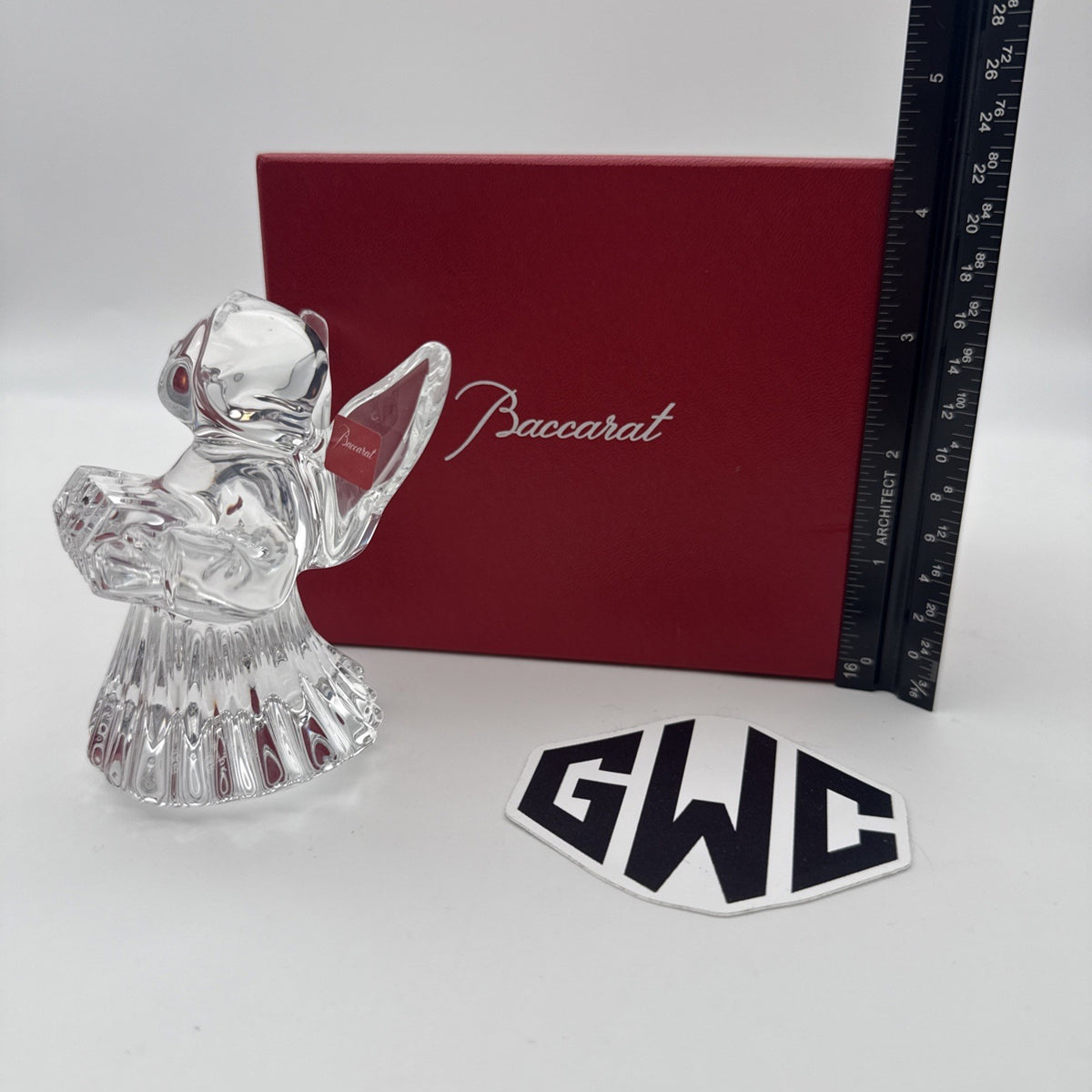Baccarat Noel Angel Accordian Figurine Clear Crystal New In Box 2105893