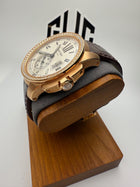 Cartier De Calibre WF100005 Silver Dial 18K Rose Gold Diamond Mens Watch 42MM