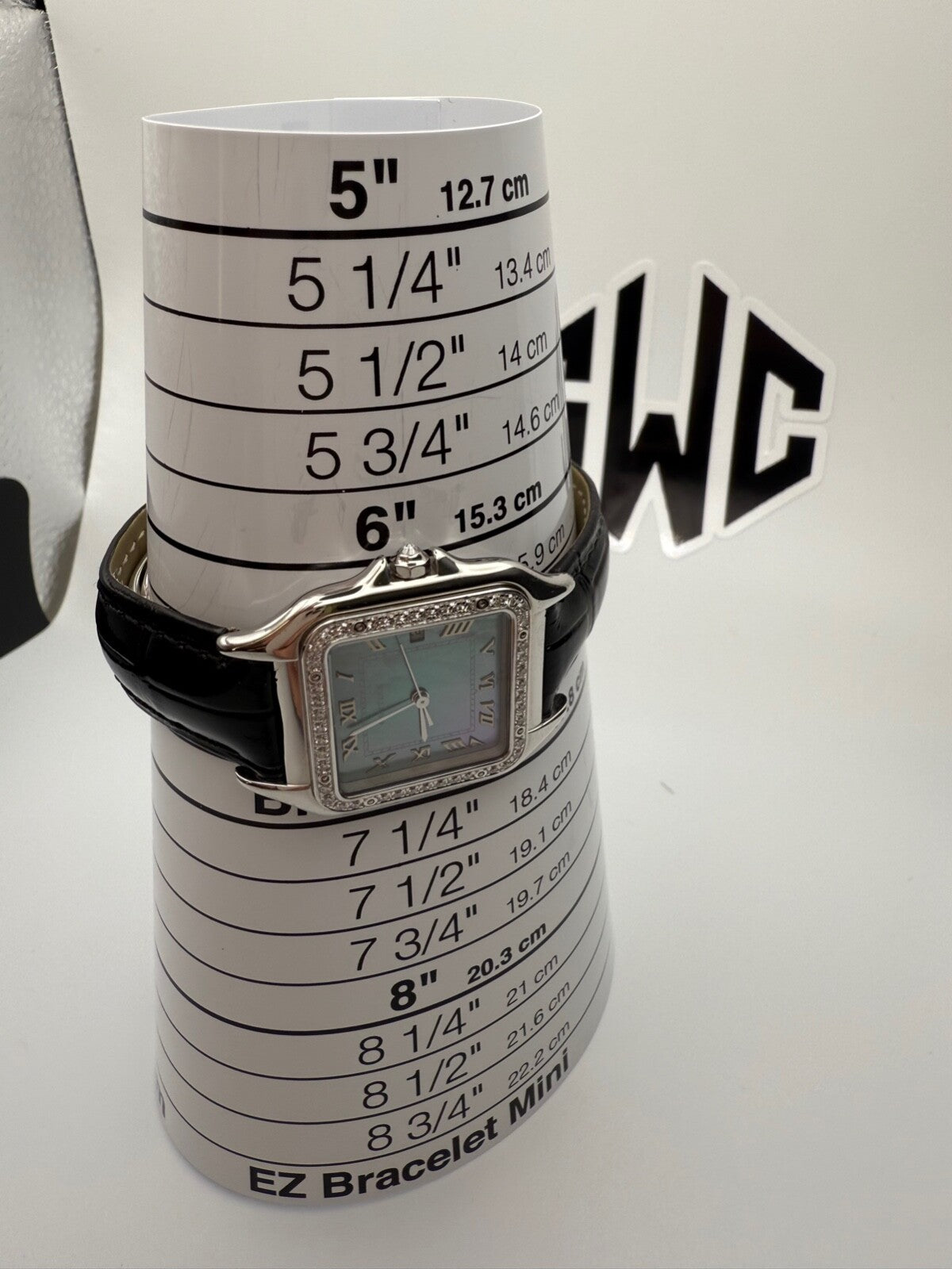 Cartier Panthere White Gold Blue MOP Diamond Bezel Quartz 16502
