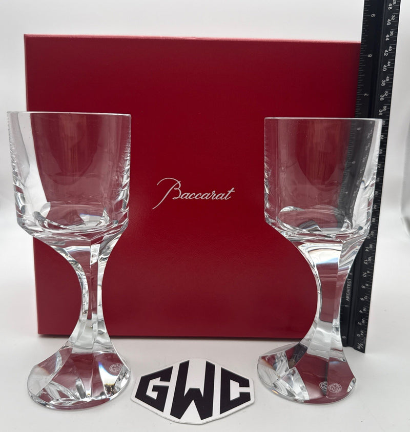 Baccarat Narcisse White Wine Set of 2 Clear Crystal New In Box 2812669