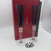 Baccarat Mille Nuits Flutissimo Champagne Flutes Red Crystal 2 Piece NIB 2810596