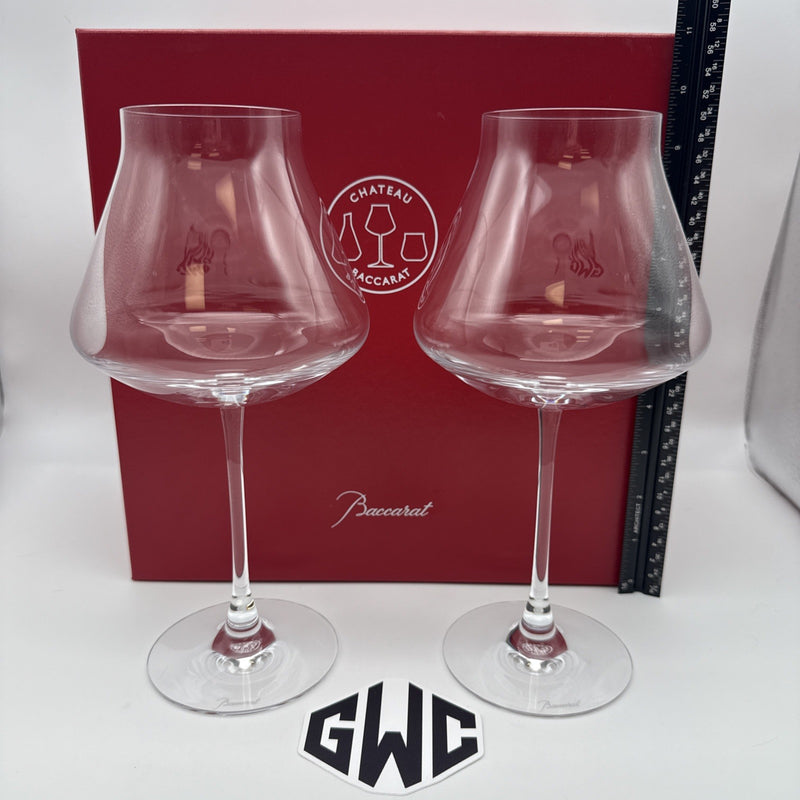 Baccarat Château Crystal X-Large Wine Glass Set Of 2 2802435 26.5oz 9.75in