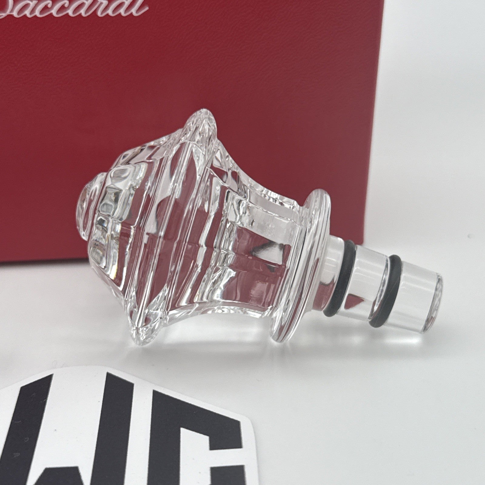 Baccarat Clear Crystal Tip Top Bottle Wine Stoppers 2 Pieces 2812558 New In Box