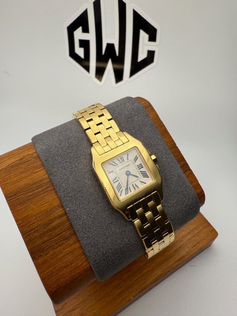 Cartier Santos Demoiselle 2699 18K Yellow Gold White Roman Dial 20mm