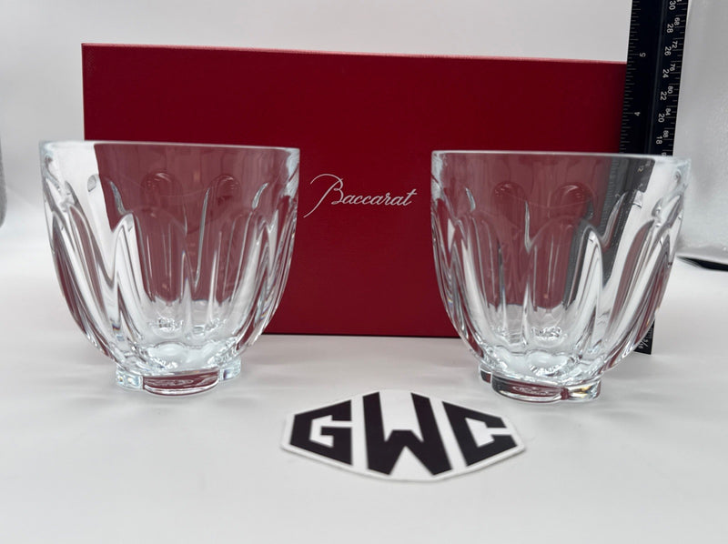 Baccarat Harcourt Tea Tumbler Cups Clear Crystal New In Box 2814385