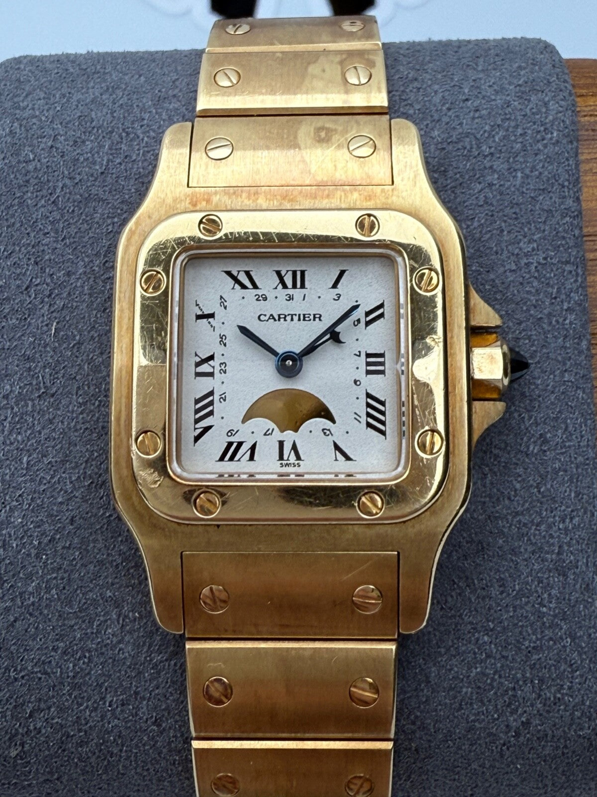 Cartier Santos Galbee Yellow Gold 18k Moonphase 25mm 819902