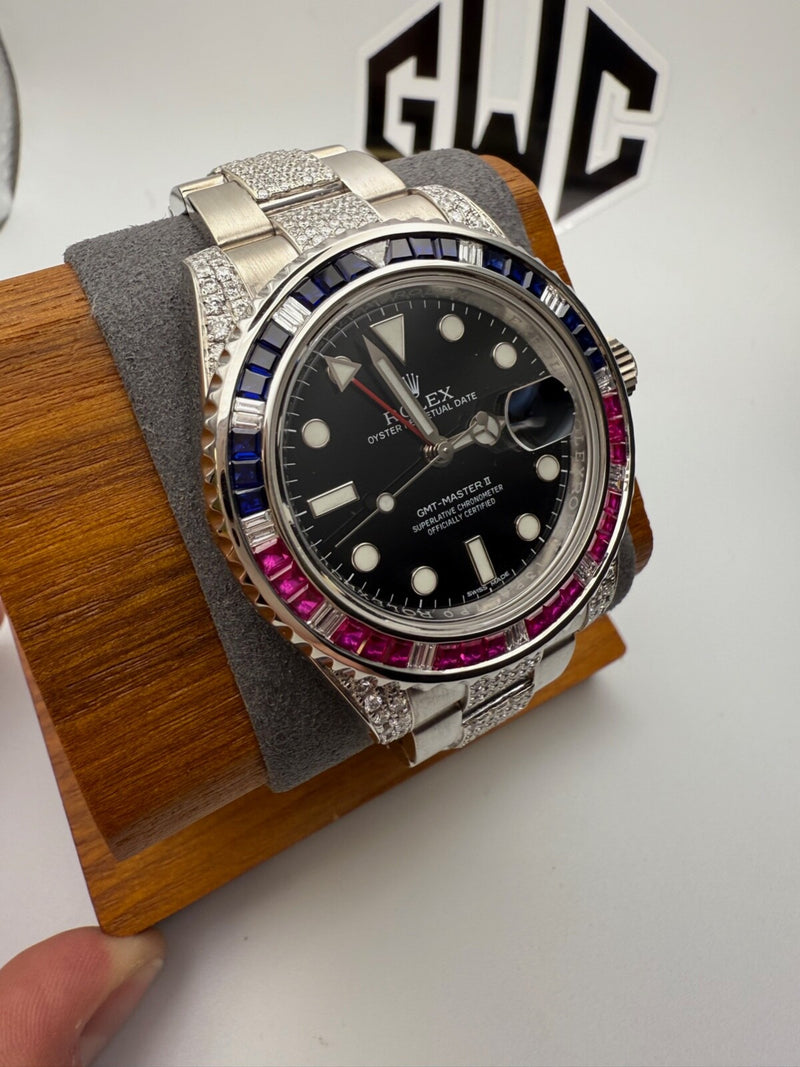 Rolex GMT-Master II 116719BLRO White Gold Diamonds Sapphire Ruby Pepsi 40mm