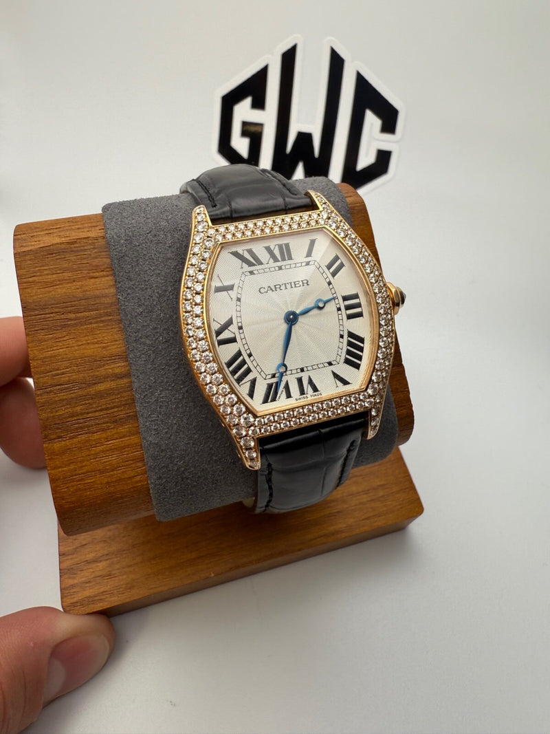 Cartier Tortue Large WA503951 18k Rose Gold Factory Diamonds 43mm
