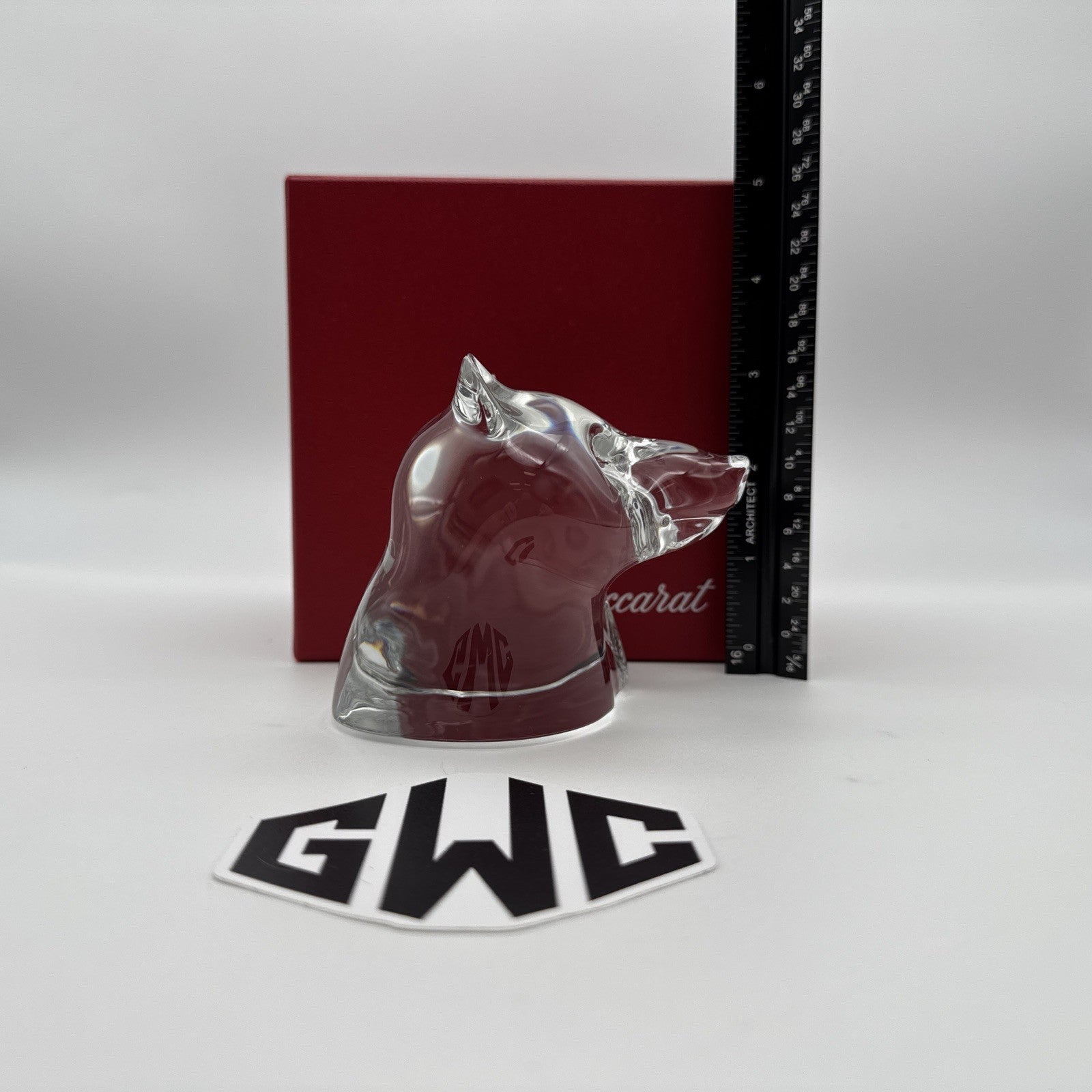 Baccarat Bear Head Figurine Clear Crystal New In Box 1762710