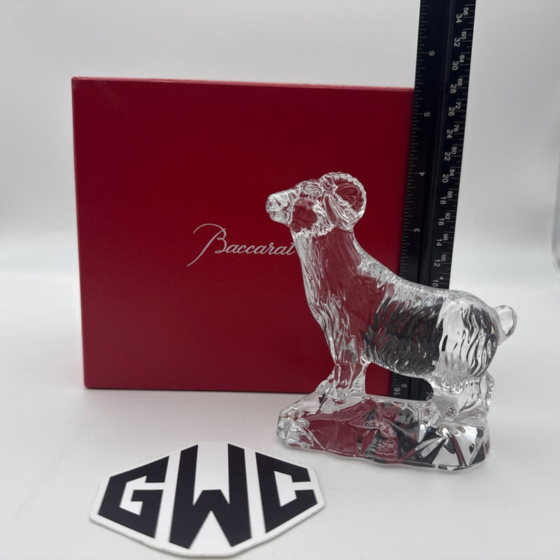 Baccarat Year of the Ram Zodiac Figurine Clear Crystal New In Box 2807700