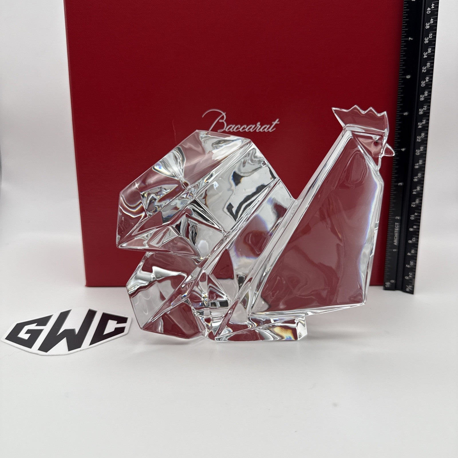 Baccarat Origami Rooster Clear Crystal Figurine New In Box 1762749 Sealed