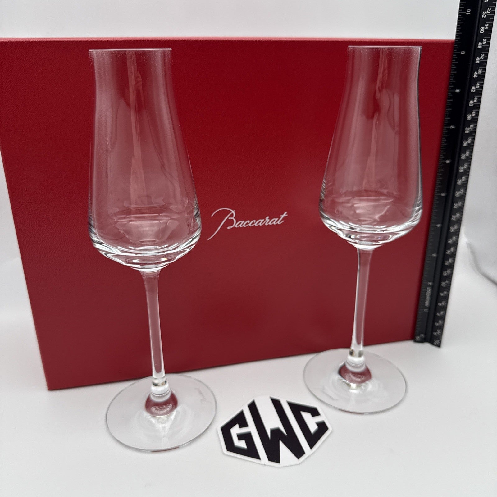 Baccarat Chateau Champagne Flutes Clear Crystal 2 Pieces 2611149 New In Box