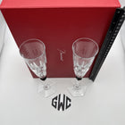 Baccarat Harcourt Eve Champagne Flutes Clear Crystal & Black 2 Piece 2814042 NIB