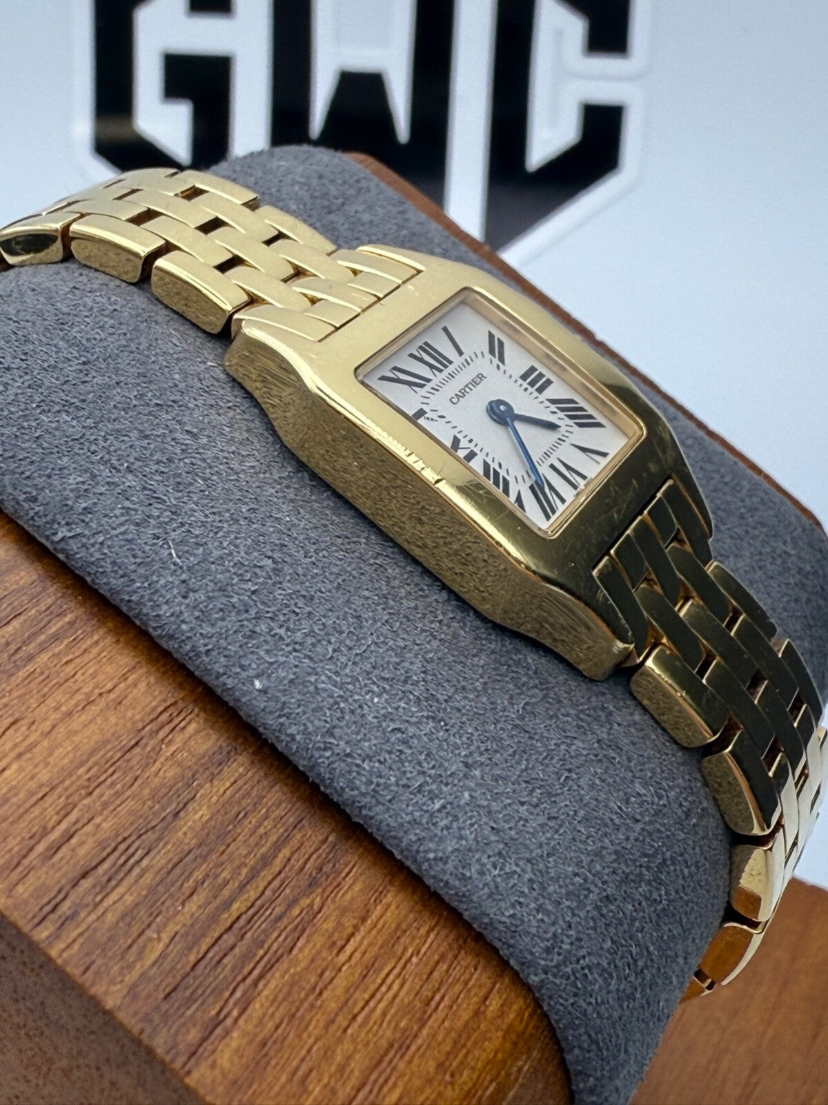 Cartier Santos Demoiselle 2699 18K Yellow Gold White Roman Dial 20mm