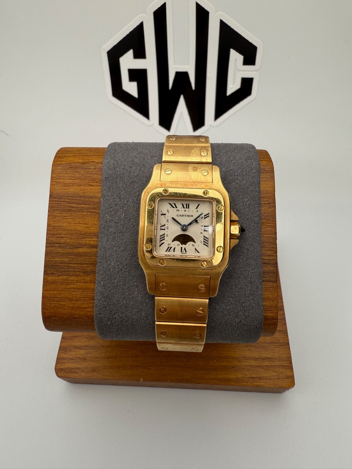 Cartier Santos Galbee Yellow Gold 18k Moonphase 25mm 819902