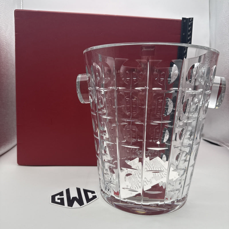 Baccarat Equinox Champagne Ice Bucket Clear Crystal Silver Handel New 2101907