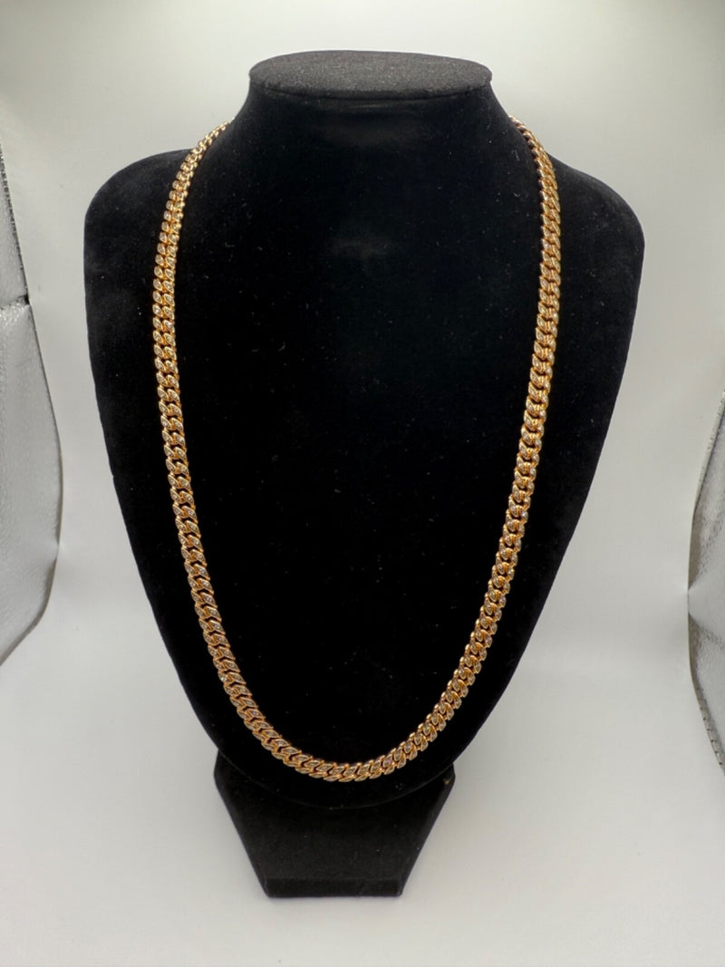 $25000 David Yurman Curb Chain Necklace 18K Rose Gold Cognac Diamonds 6mm 22in