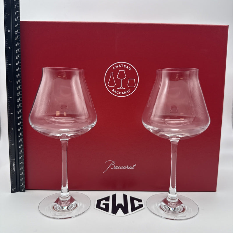 Baccarat Château Crystal Clear White Wine Glasses 2 Pieces 8 Inch 2611150 Medium