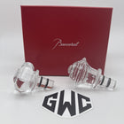 Baccarat Clear Crystal Tip Top Bottle Wine Stoppers 2 Pieces 2812558 New In Box