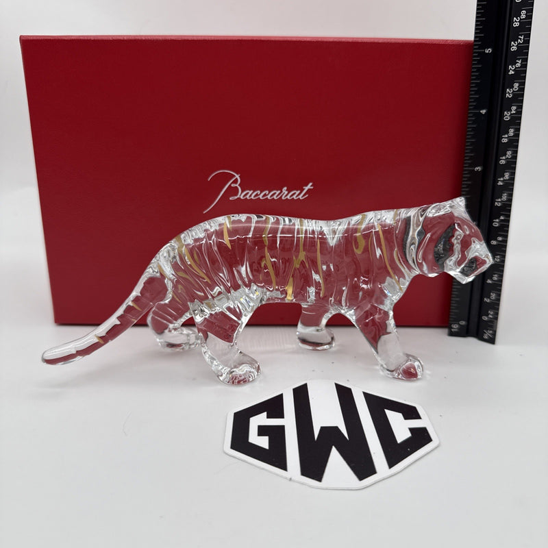 Baccarat Zodiaque Tiger 2022 Clear Crystal & Gold Figurine New In Box 2814611