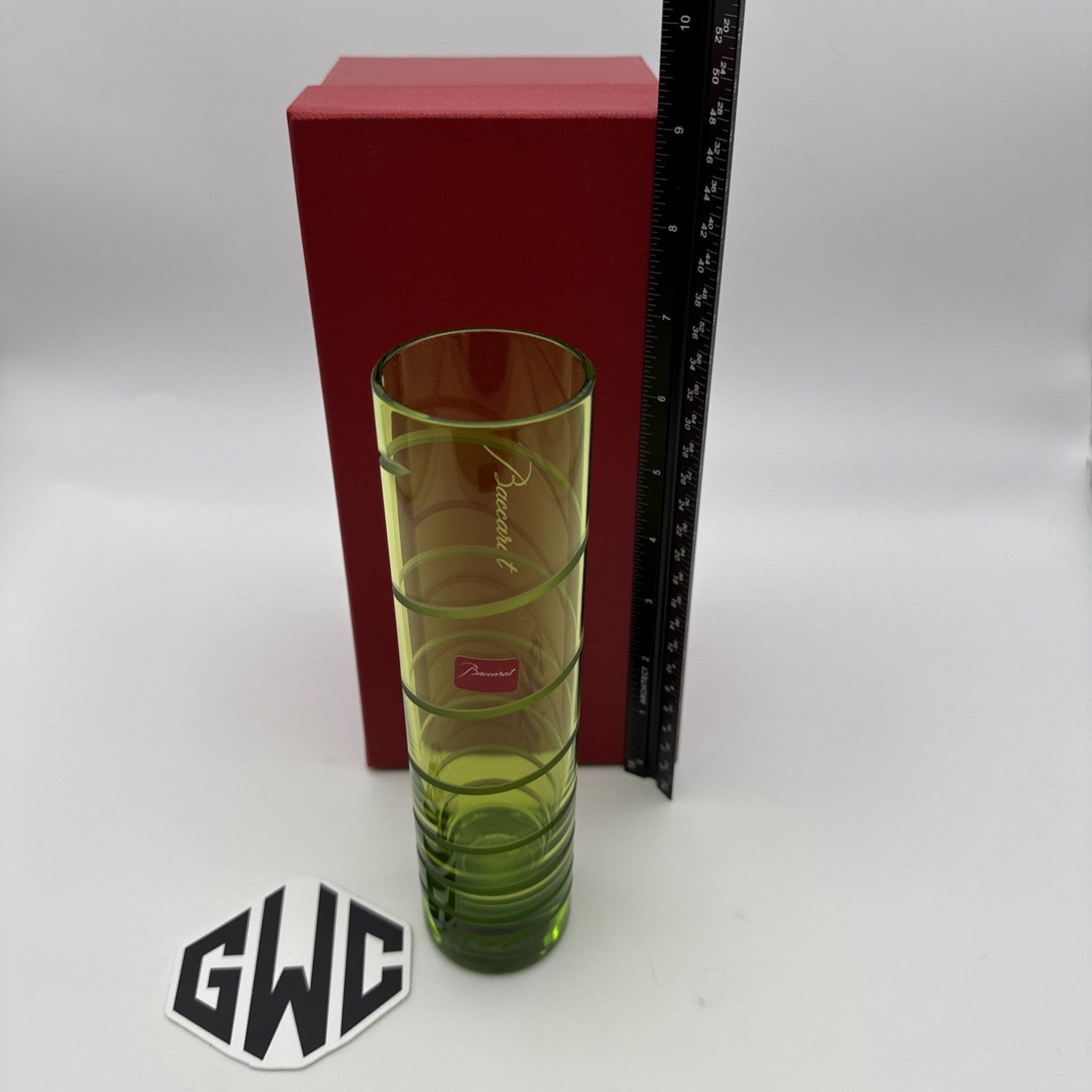 Baccarat Orgue Spirale Flower Vase Parma Green Crystal New 2105686