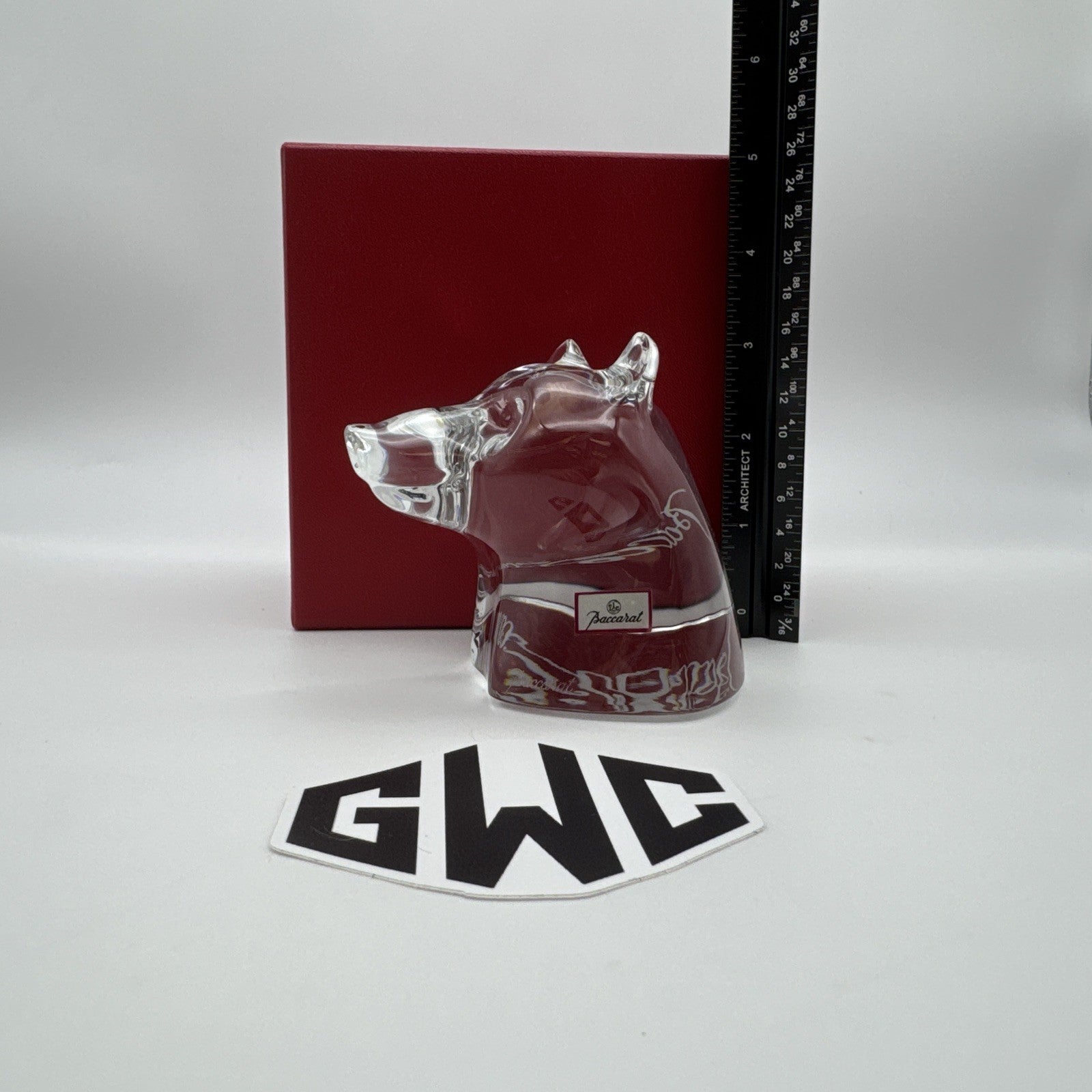 Baccarat Bear Head Figurine Clear Crystal New In Box 1762710