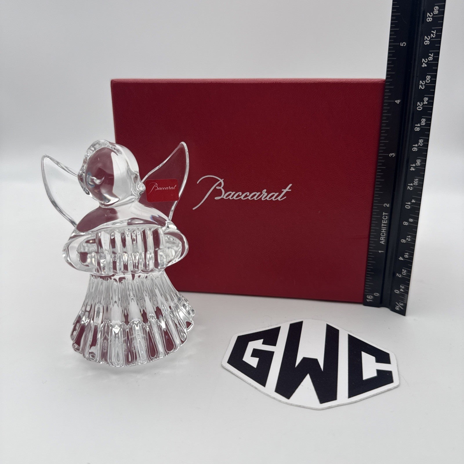 Baccarat Noel Angel Accordian Figurine Clear Crystal New In Box 2105893