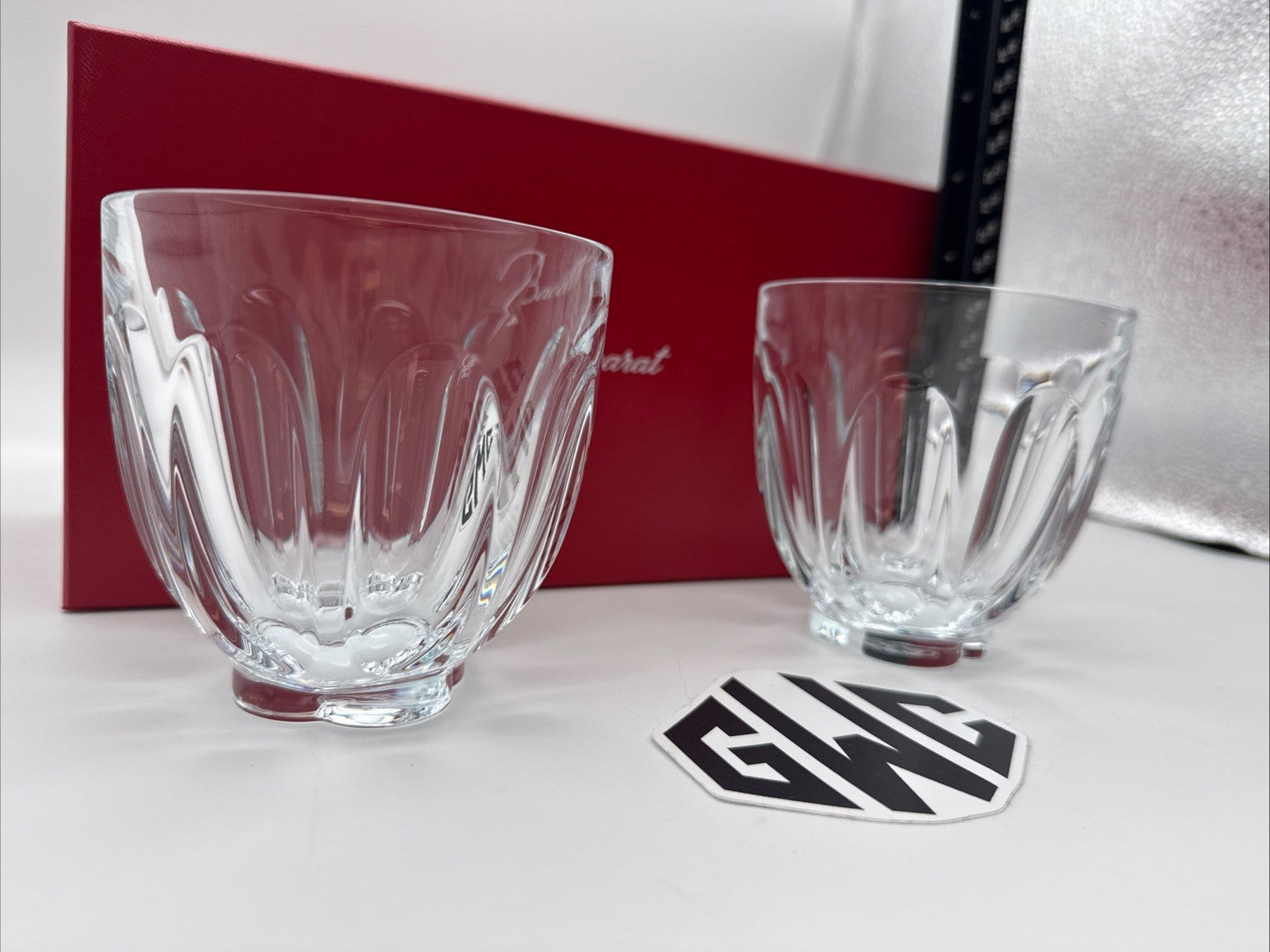 Baccarat Harcourt Tea Tumbler Cups Clear Crystal New In Box 2814385