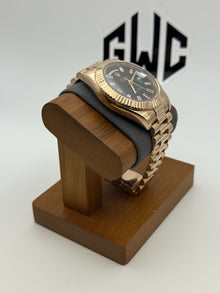 Rolex Day-Date II 41mm 218235 Black Diamond and Ruby Dial Rose Gold Band
