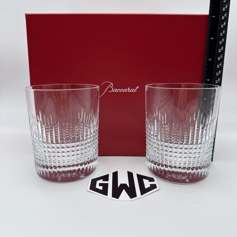 Baccarat Nancy Tumblers Clear Crystal Pair Of 2 New In Box Sealed 2811580