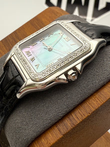 Cartier Panthere White Gold Blue MOP Diamond Bezel Quartz 16502