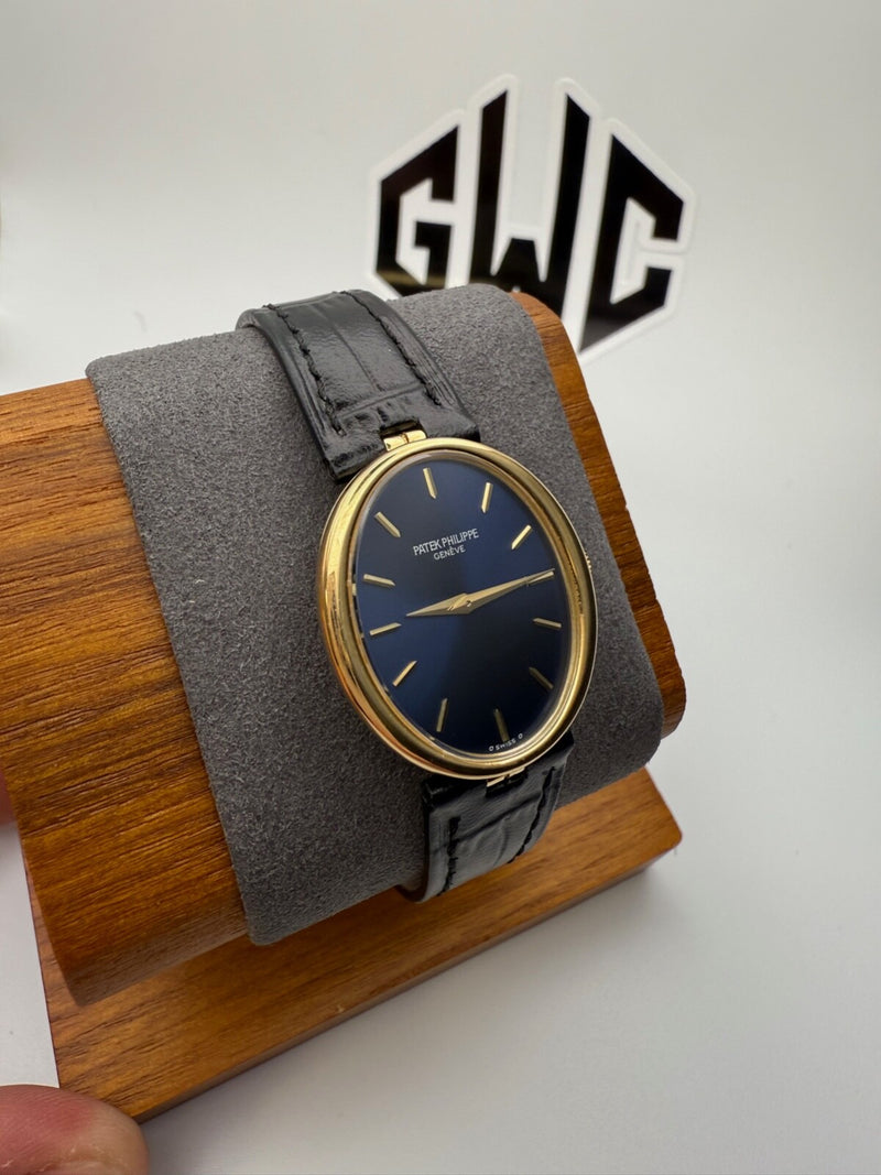 Patek Philippe Golden Ellipse 4225J 18K Yellow Gold Blue Dial 24 x 29mm Vintage