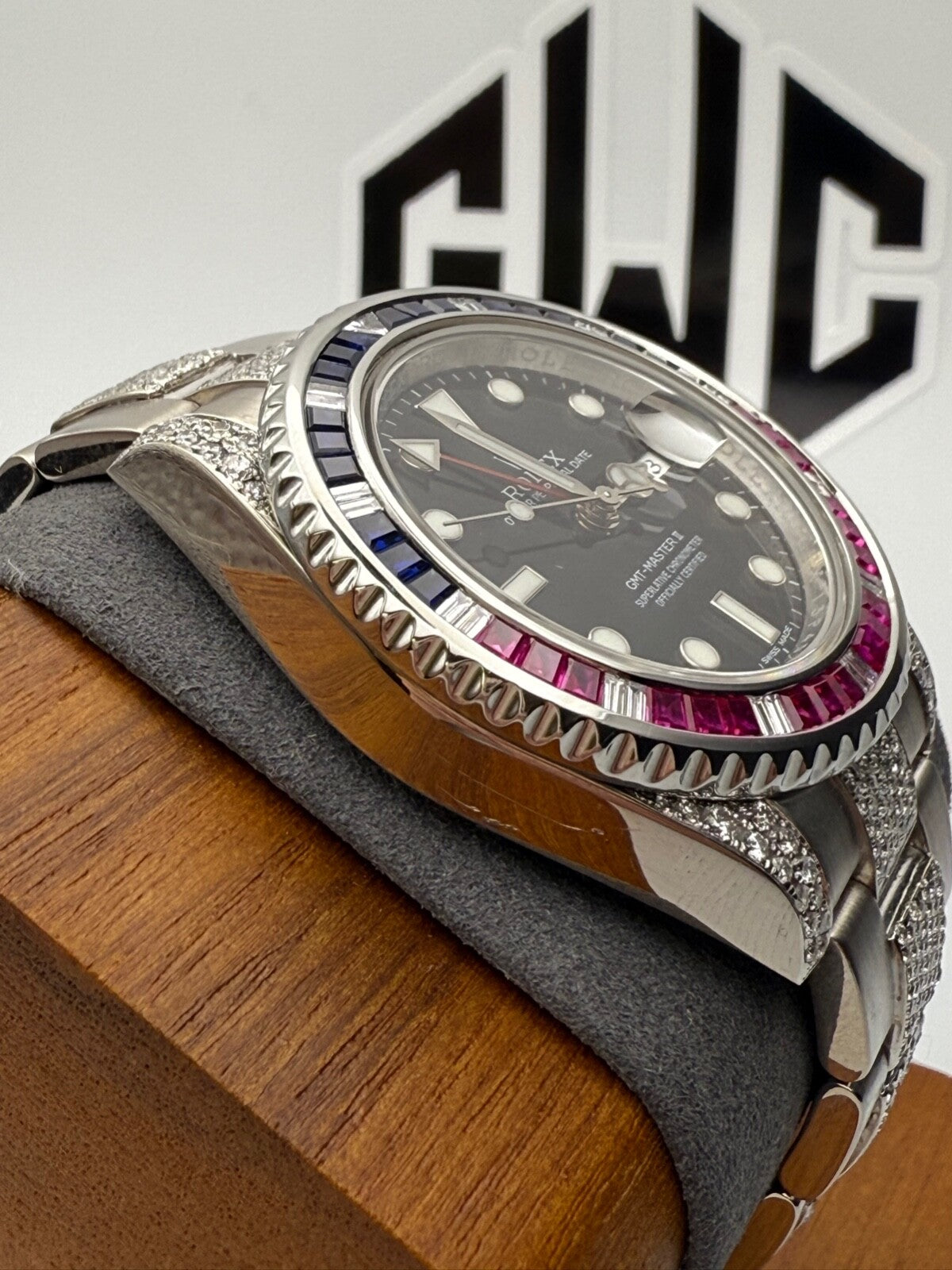 Rolex GMT-Master II 116719BLRO White Gold Diamonds Sapphire Ruby Pepsi 40mm