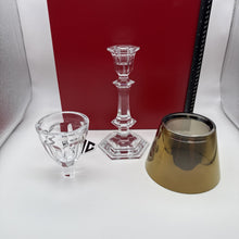 Baccarat Our Fire Candle Holder With Gold Shade Clear Crystal 2605622 NIB Sealed
