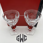 Baccarat Harcourt 1841 Crystal Clear & Red Glass Set Of 2 NIB Sealed 2810590