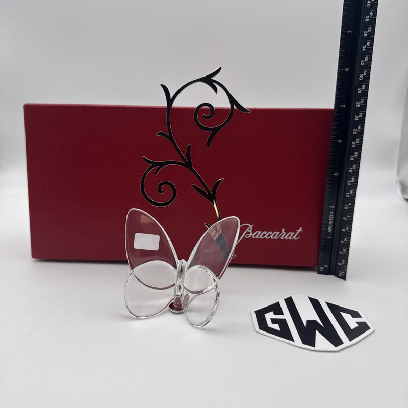 Baccarat Butterfly Card Holder Clear Crystal New In Box 2601619