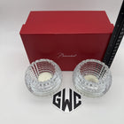 Baccarat Eye Candle Votive Clear Crystal Pair Of 2 New In Box 2810638 Sealed