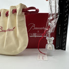 Baccarat White Crystal BearBrick Long Necklace Silver 32 Inch New In Box 2814116