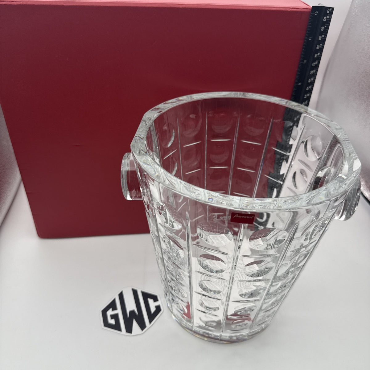 Baccarat Equinox Champagne Ice Bucket Clear Crystal Silver Handel New 2101907