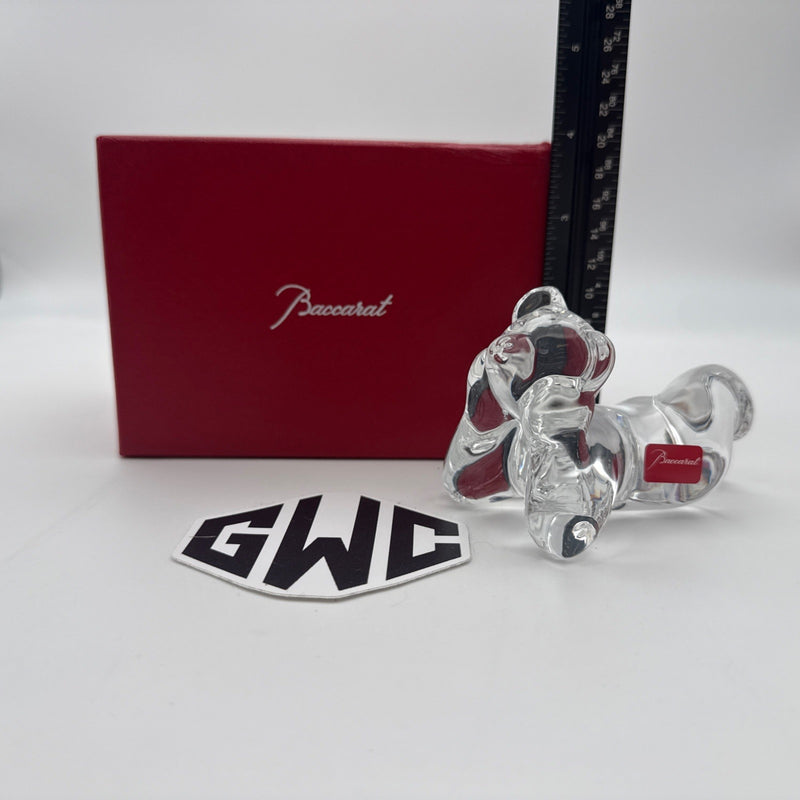 Baccarat Noel Dreamer Teddy Bear Figurine Clear Crystal New In Box 2105969