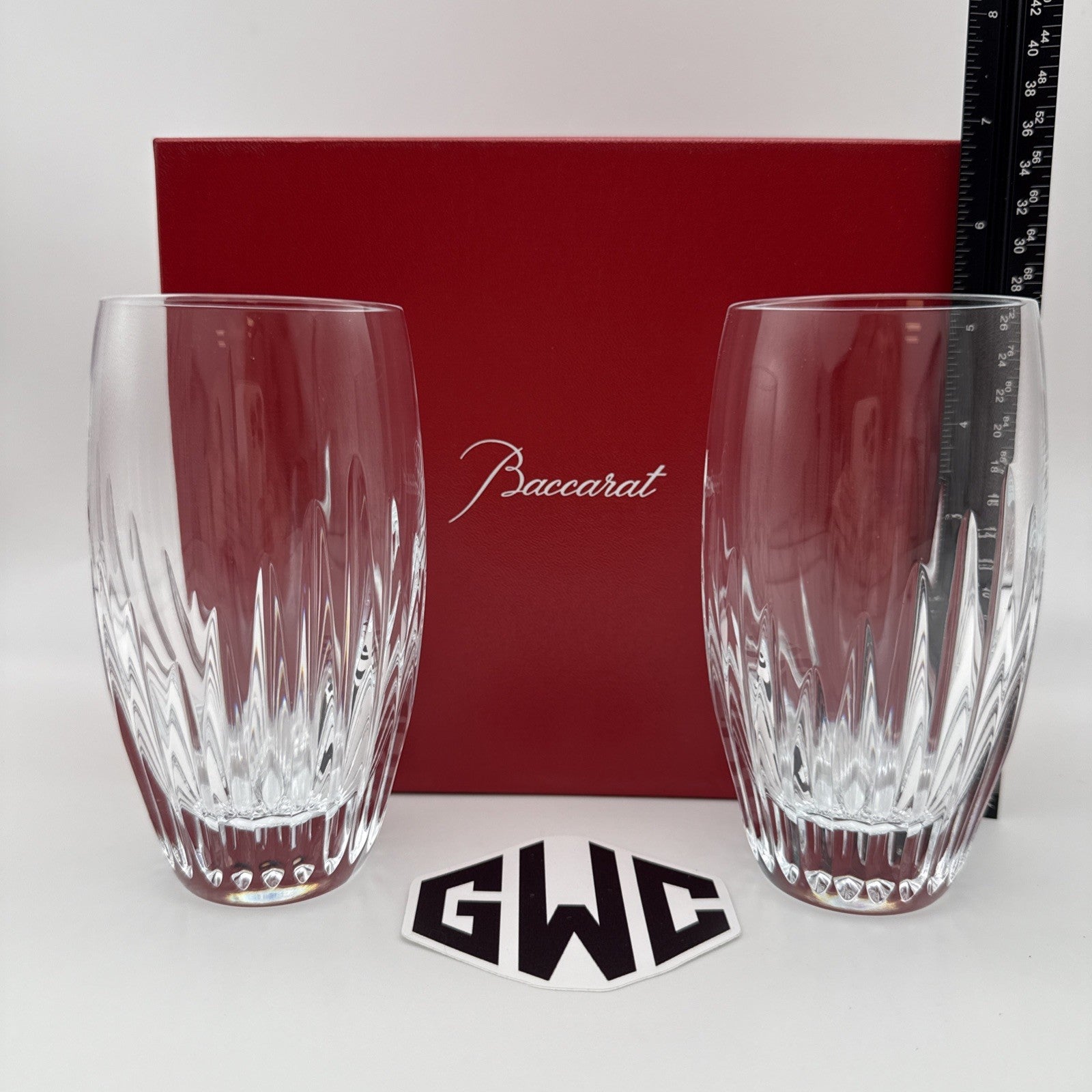Baccarat Massena Highballs Clear Crystal Set Of 2 New In Box Sealed 2811294