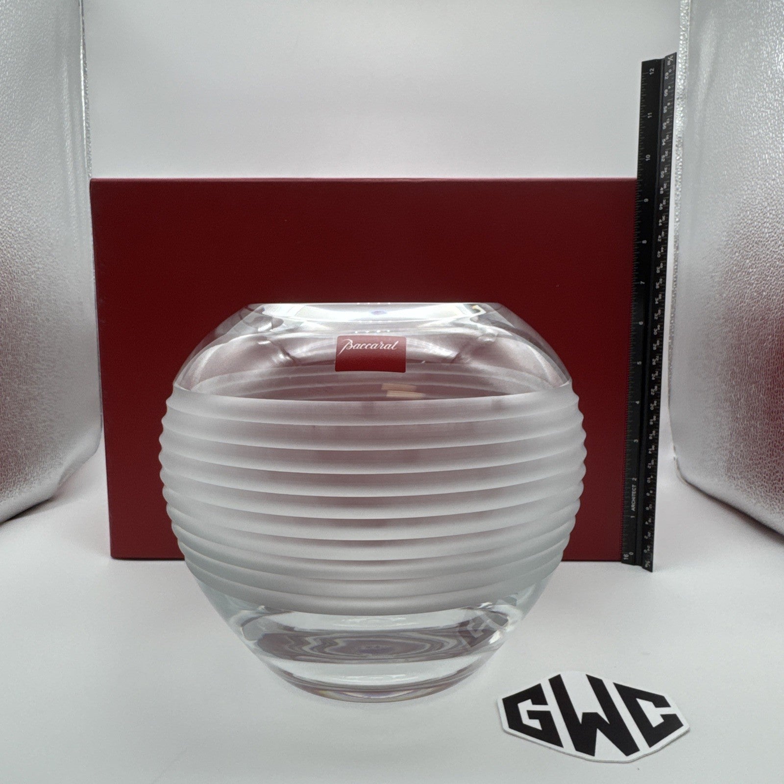 Baccarat Boule Flower Vase *RARE* Clear Crystal New In Box 2102664